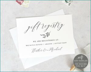 Wedding Registry Card Template Free