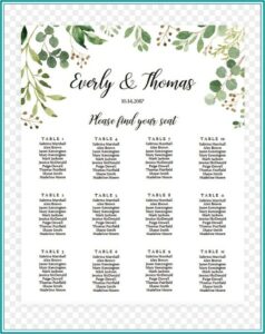 Wedding Seating Chart Template Microsoft Word Free