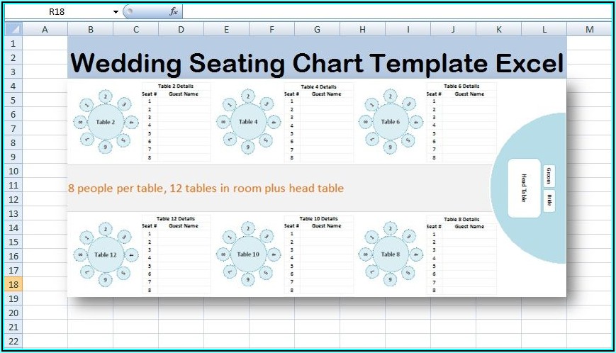 Wedding Seating Chart Template Word 10 Per Table