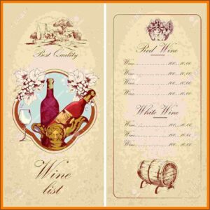 Wine List Menu Template Free