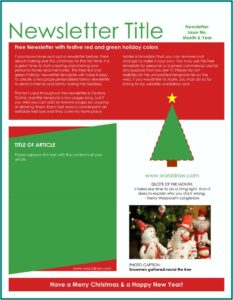 Winter Newsletter Template Word