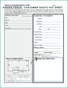 Wood Fence Estimate Template