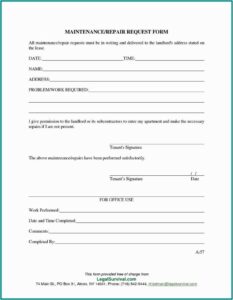 Work Order Form Template Excel