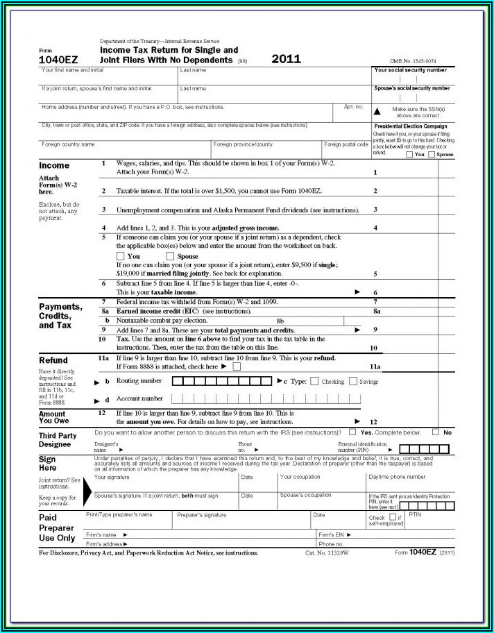 Irs Tax Form 1040ez 2020 Form Resume Examples Qeyzgn5v8x