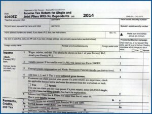 2014 Irs Form 1040ez