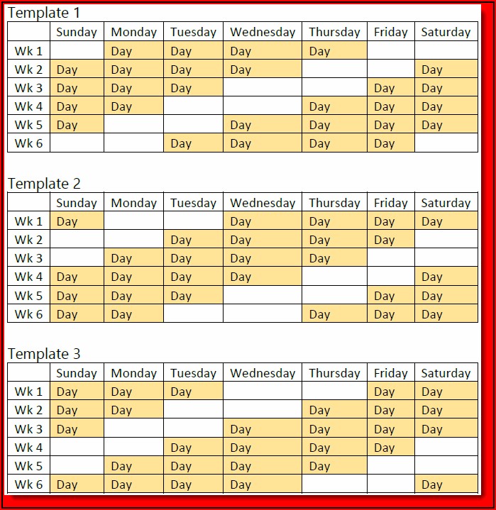 24 Hour Shift Schedule Examples