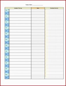 24 Hour Work Schedule Template