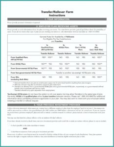401k Rollover Form Fidelity Investments