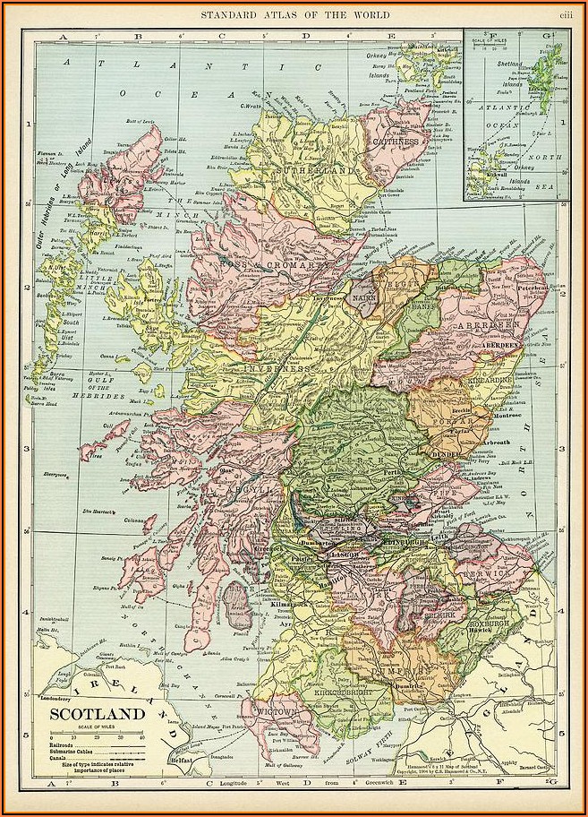 Antique Map Of Scotland