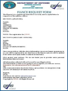 Army Fiance Request Form