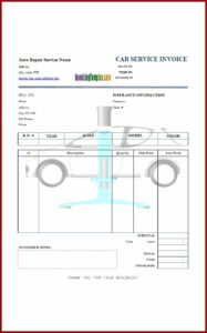 Auto Service Invoice Template Free Download