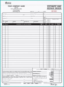 Automotive Repair Authorization Form Template