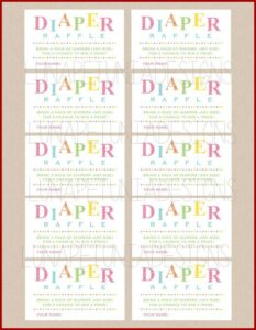 Baby Shower Raffle Tickets Template Free