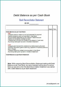 Bank Reconciliation Format In Accounting
