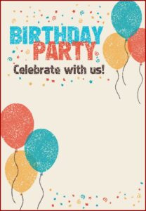 Birthday Postcard Invitations Templates Free