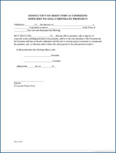Blank Corporate Authorization Resolution Form
