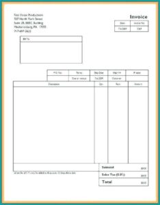 Blank Printable Invoice Forms