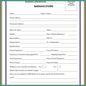 Blank Resume Format For Job Application Download