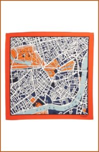 Burberry London Map Silk Scarf