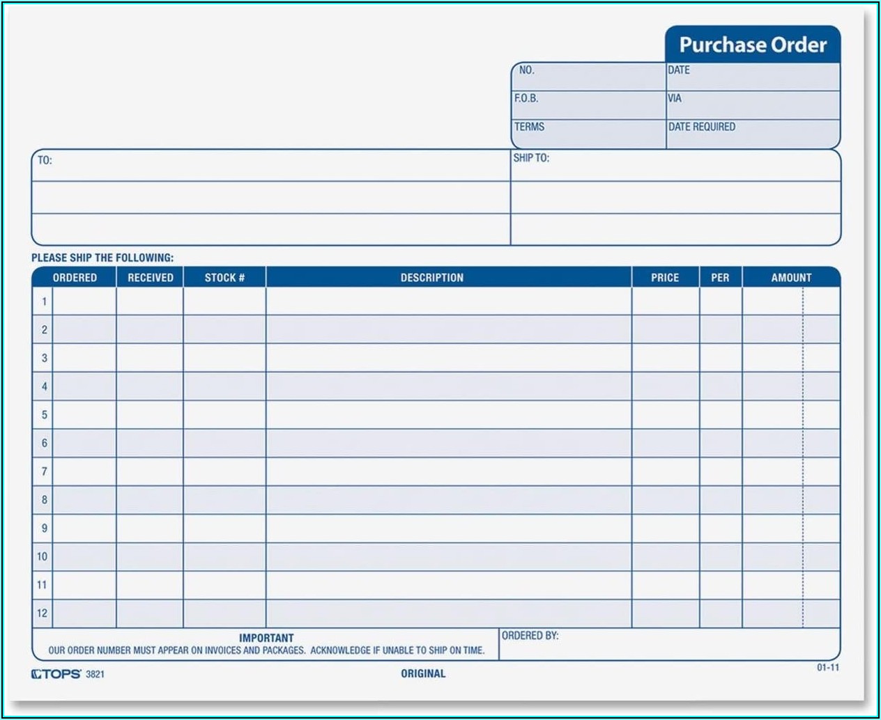 Carbonless Purchase Order Forms