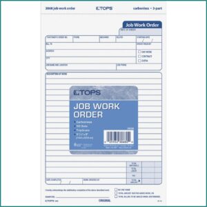 Carbonless Work Order Forms