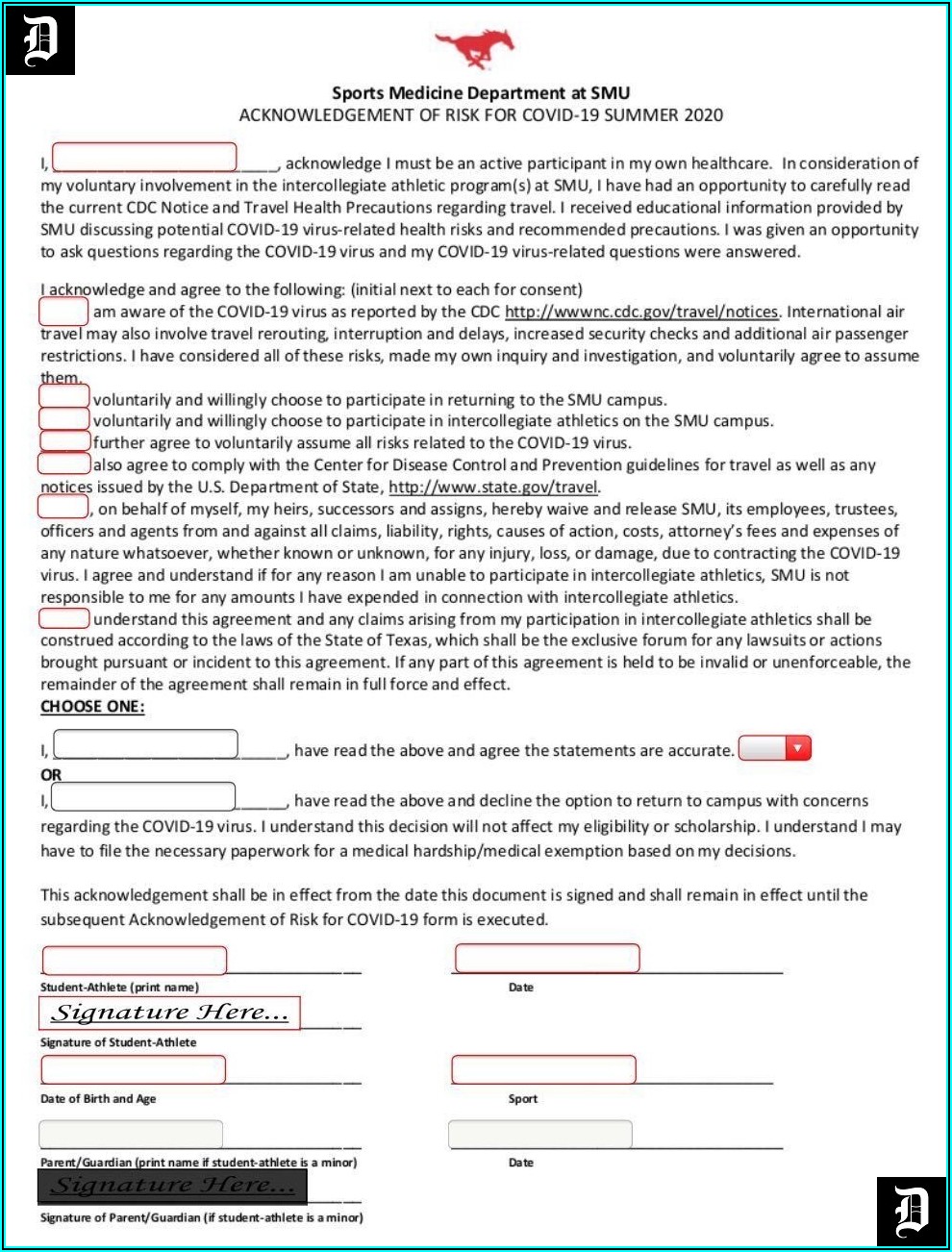 Covid Waiver Of Liability Form Template