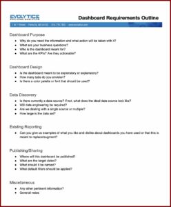 Dashboard Requirements Gathering Template