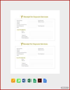 Daycare Bill Template