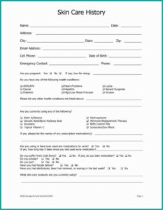 Dermaplaning Consultation Form Uk