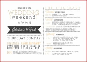 Destination Wedding Itinerary Template