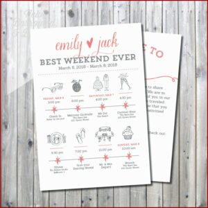 Destination Wedding Itinerary Template Free