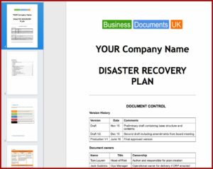 Disaster Recovery And Business Continuity Plan Example