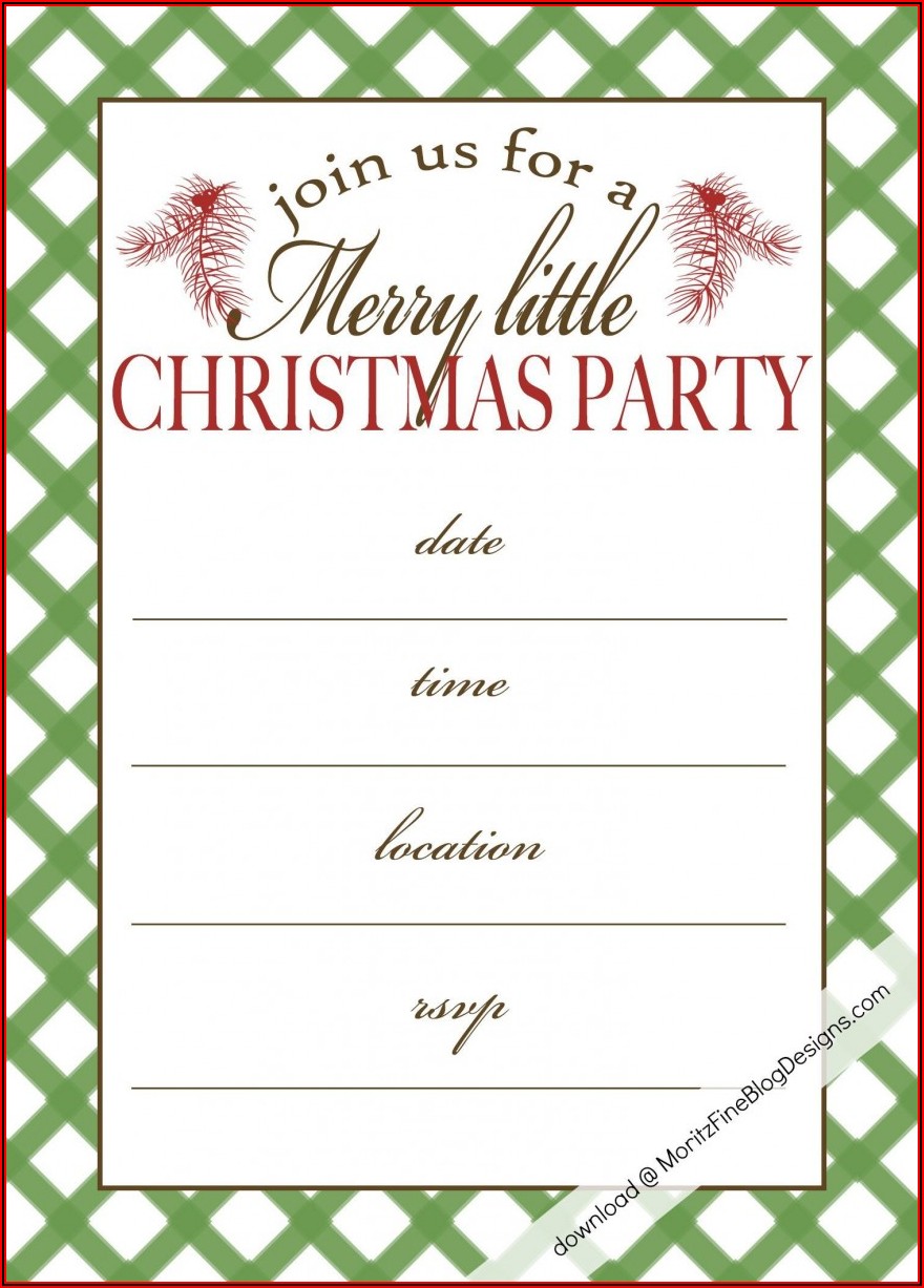 Editable Free Holiday Party Invitation Templates Word