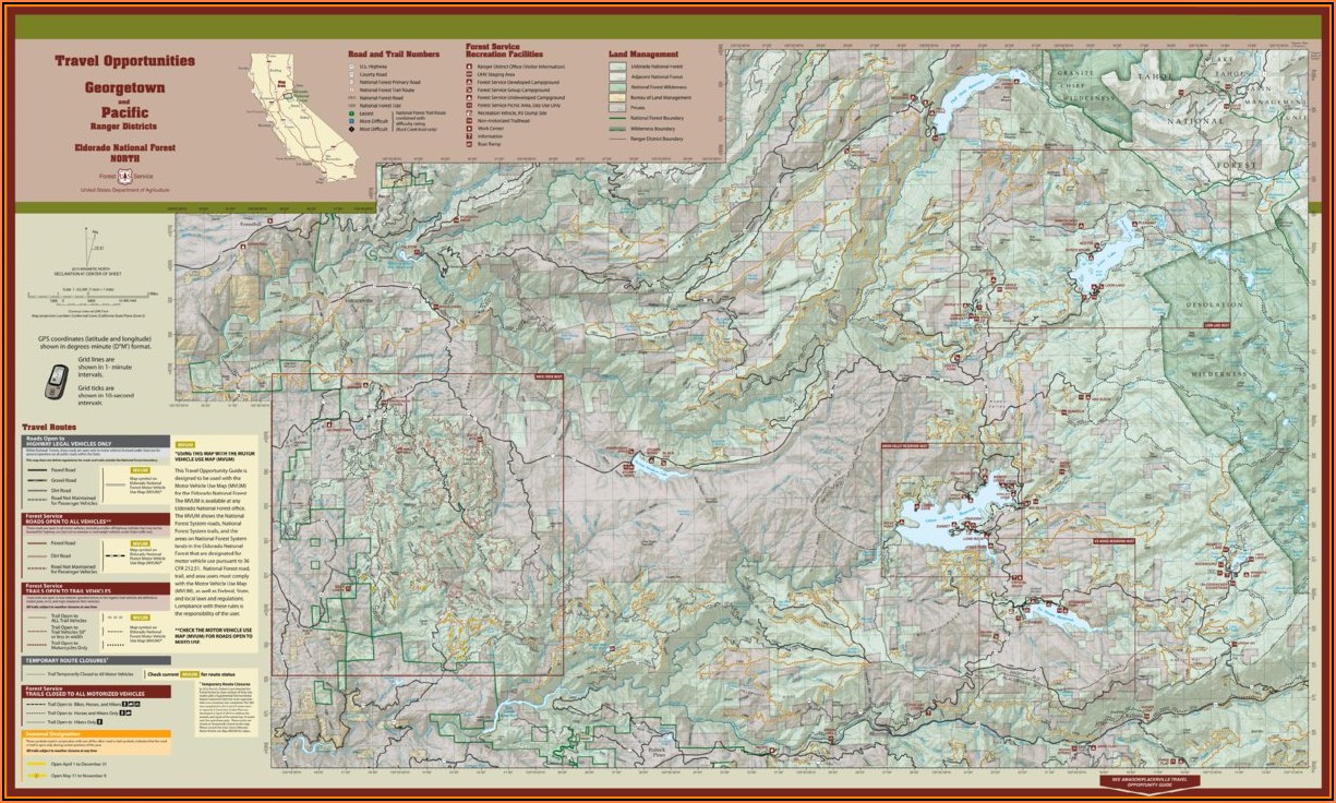 Eldorado National Forest Trail Map
