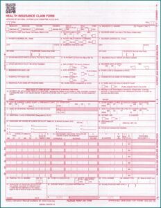 Example Of Cms 1500 Claim Form