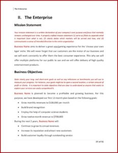 Farming Business Plan Template Word