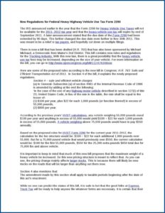 Federal Highway Tax Form 2290