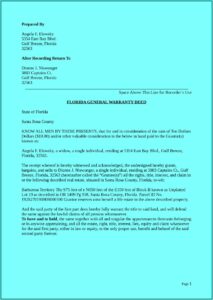 Florida General Warranty Deed Form Free