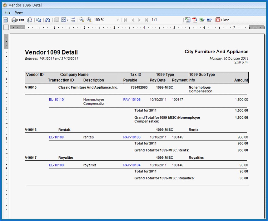Form 1099 Misc Excel Template