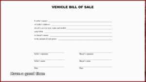 Free Automobile Bill Of Sale Template