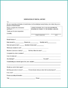 Free Background Check Form For Renters