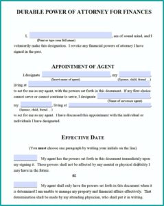 Free Blank Durable Power Of Attorney Forms To Print