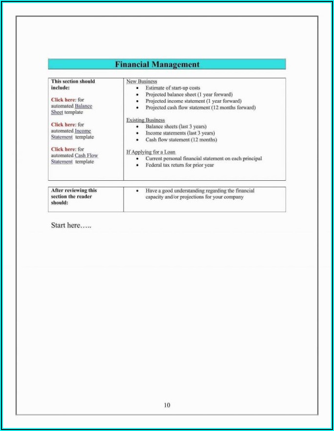 Free Business Financial Statement Form