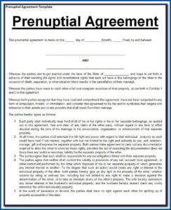 Free California Prenuptial Agreement Form