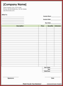 Free Editable Invoice Template Word