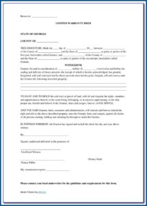 Free Georgia Quit Claim Deed Form
