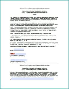 Free Medical Power Of Attorney Form Pennsylvania