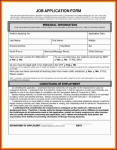 Free Microsoft Word Job Application Template