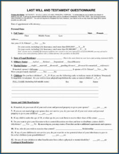 Free Printable Last Will And Testament Forms Texas