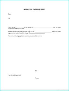 Free Printable Late Rent Notice Form